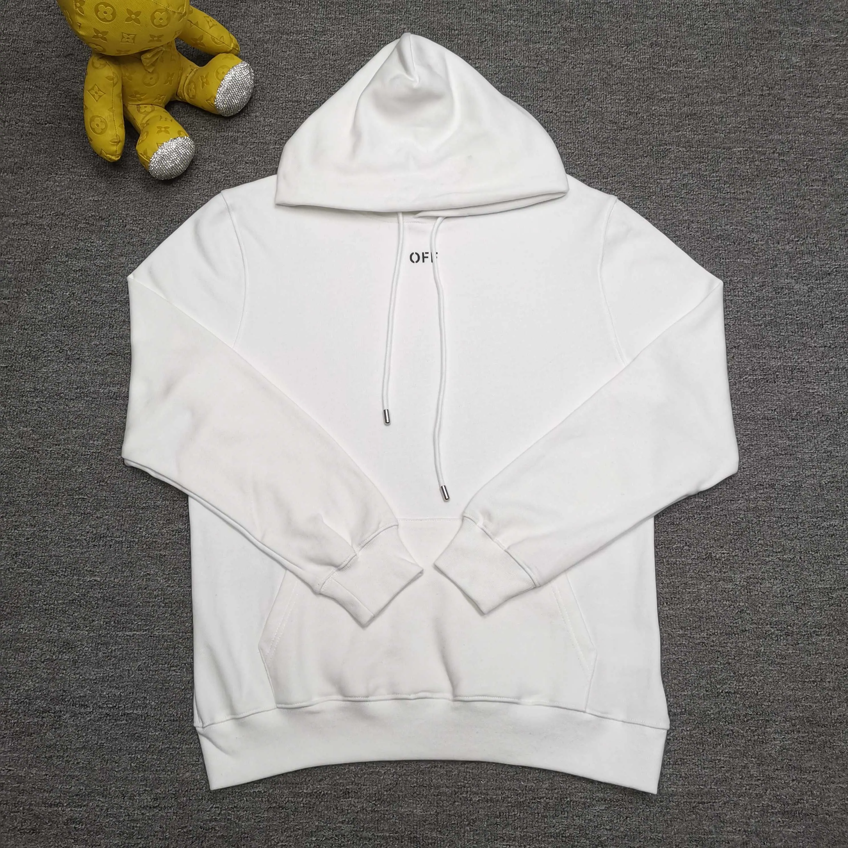 off white 25ss new arrow loose hooded sweatshirt Color: Black White Size: S M L XL P410